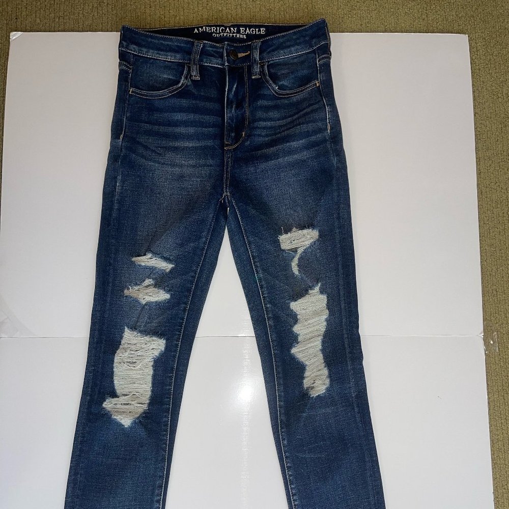 Dark Wash Distressed Skinny Jeans